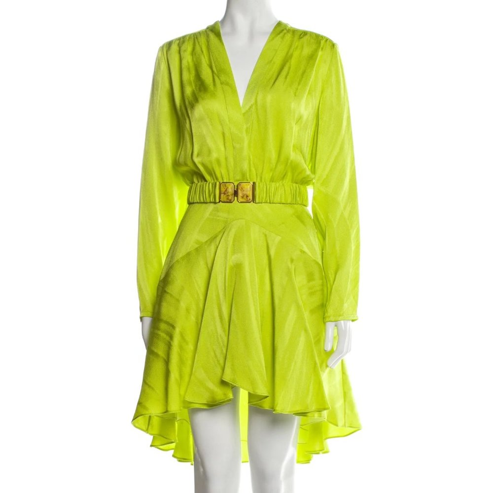 Silvia Tcherassi Aglioni Dress Verde Lime Neon Green Size M